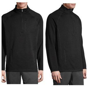 George Men's Black Half Zip Sweater Fleece Casual Comfortable Size Small